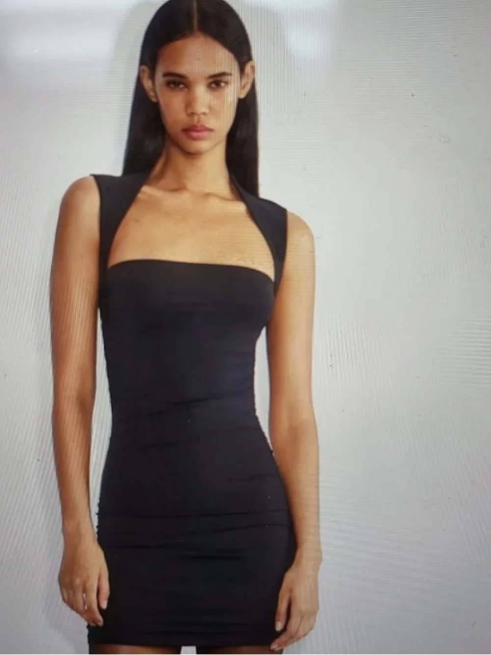 Babaton Aritzia black contour flourish mini dress size M like new
